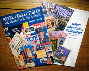 BOOK BUNDLE: Vintage Paper & Advertising Ephemera Collector's Guides Antiques References Robert Reed