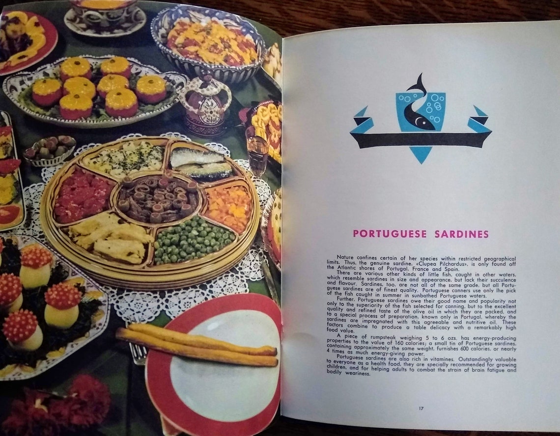 Portuguese Advertising Cookbook Canned Fish From Portugal Etsy