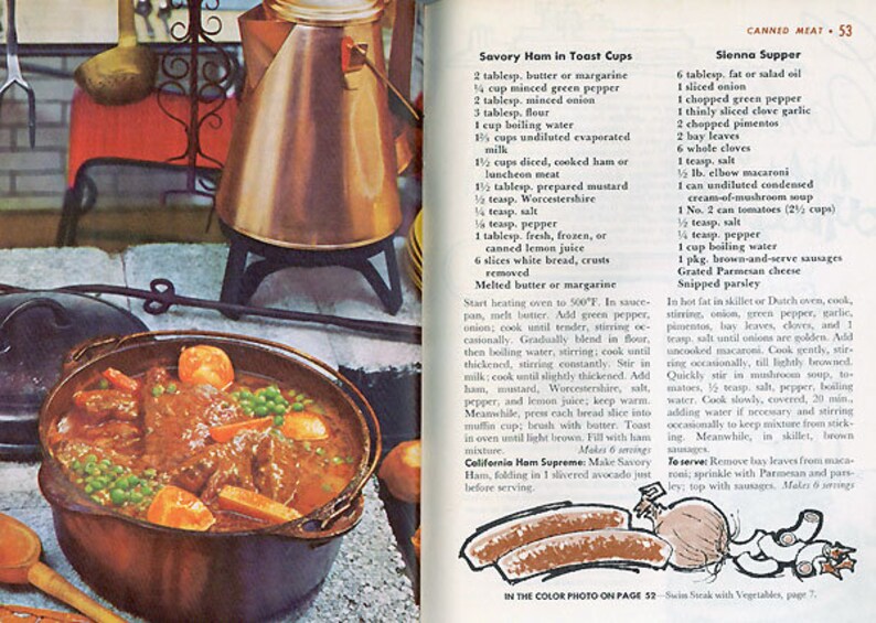 Good Housekeeping Cookbook MEAT COOK BOOK Vintage 1950s Mid-Century Recipe Book image 2