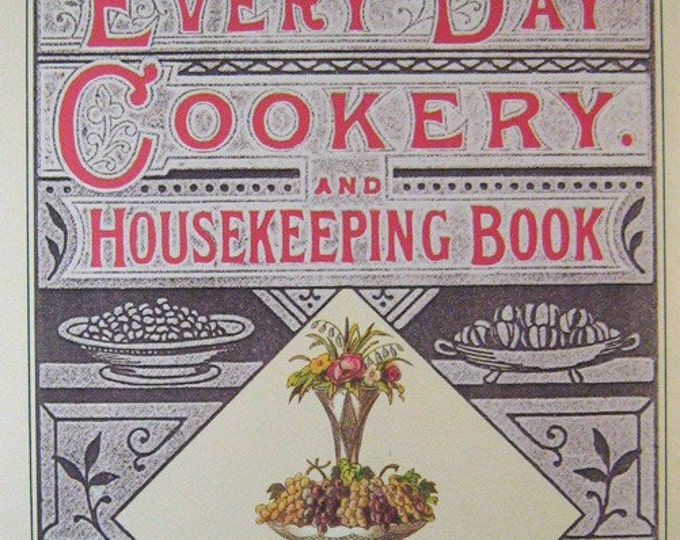 Vintage Cookbook MRS. BEETON'S Everyday Cookery 1865 Antique Victorian