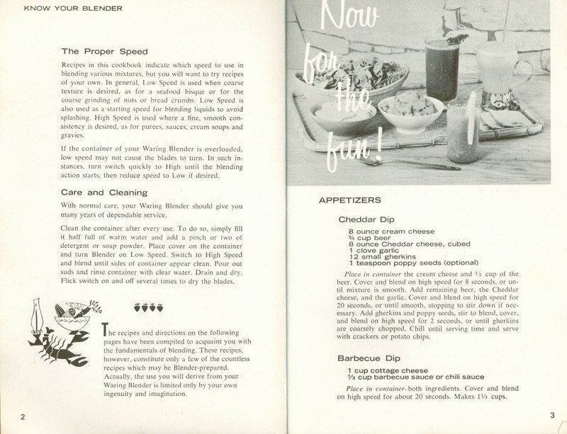 Vintage Cookbook 1960s WARING BLENDER Recipe Book Advertising Etsy