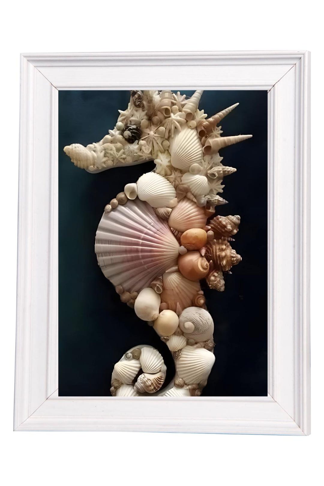 Handmade Seashell Seahorse Wall Art | Coastal Beach Decor | Ocean ...