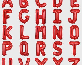 16 Inch Red Foil Letter & Number Balloon, Air-Fill Party Decor | Birthday, Wedding, Valentine's