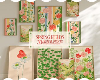 Wildflower Wall Art Bundle, Countryside Floral Poster Set, Commercial Rights Included | 171