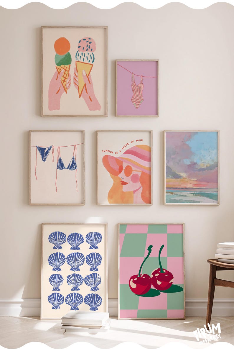 Eclectic Summer 50 Wall Art Bundle, Coastal Gallery Poster Set, Licensed Use Included | 170 image 20