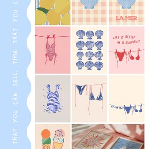 Eclectic Summer 50 Wall Art Bundle, Coastal Gallery Poster Set, Licensed Use Included | 170 image 8