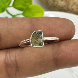 Czech Republic Moldavite Ring: Sterling Silver Ring Handmade Jewelry
