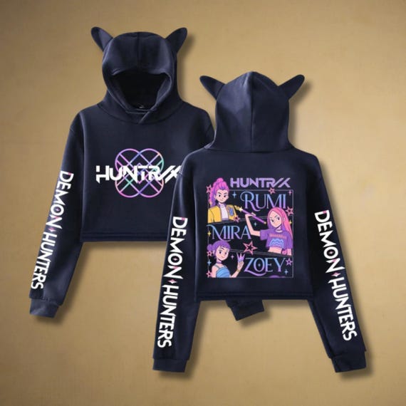 Sweat à Capuche Avec Oreilles De Chat Kpop - D-Demon H-Hunters Merch, Tissu Doux, Taille S-XXL - 6
