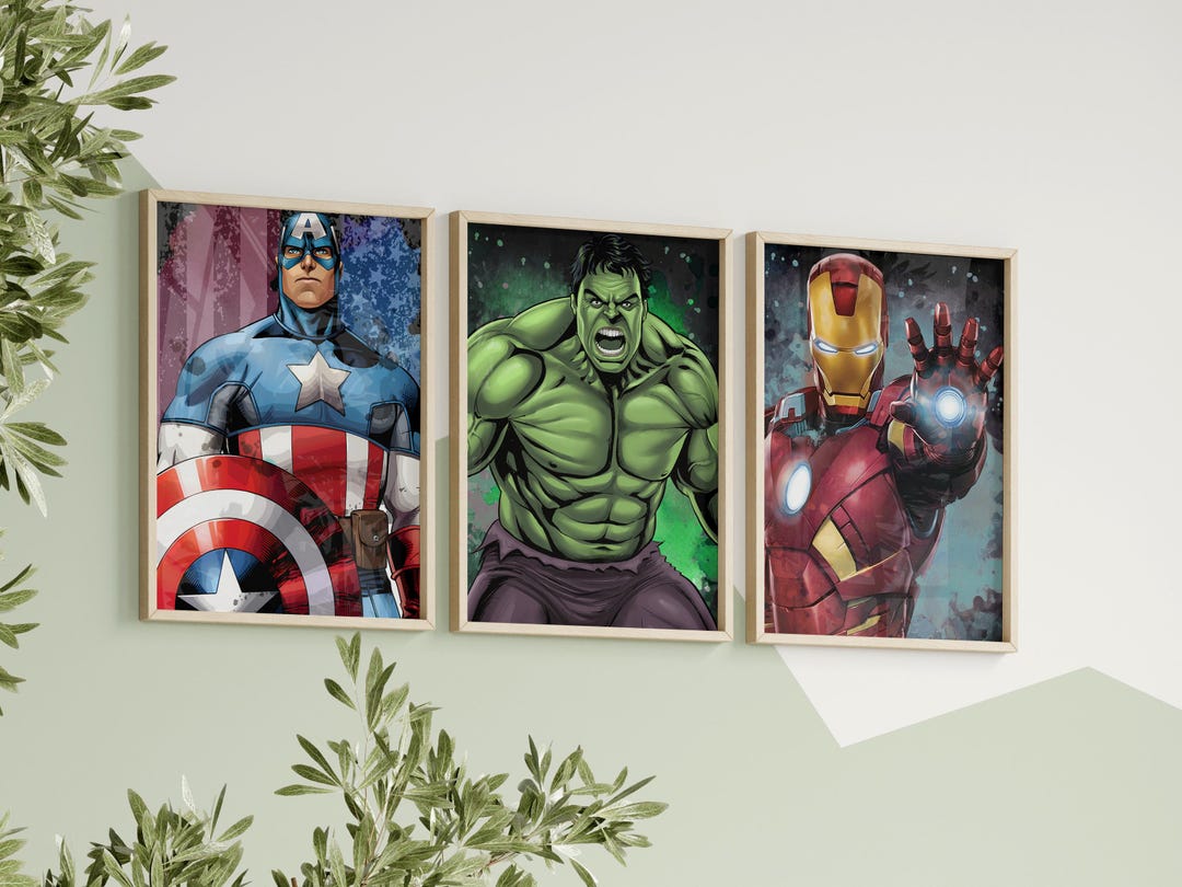 Superhero Art Prints (set of 3) | Kids Room Decor (digital Download) - Etsy