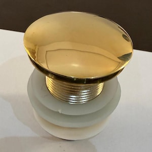 Brass Pop Up Drain for Bathroom Sink | Unlacquered Solid Brass Sink Stopper | Vintage Style Drain