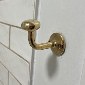 Unlacquered Brass Wall Hook , Solid Brass Bathroom Hook , Door Hook , Raw Brass Towel Hanger