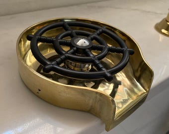 Unlackierter Messingglas Rinser, Zubehör für die Küchenspüle im Antik-Finish, Bar Glasreiniger