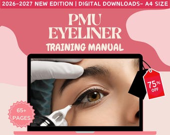 PMU Eyeliner Training Manual: Classic, Shading, Smokey Liner (Edit in Canva) 2026 Edition