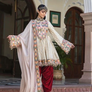 sachin and babi light blue dress Gulnoor Afghan Dress main image 0
