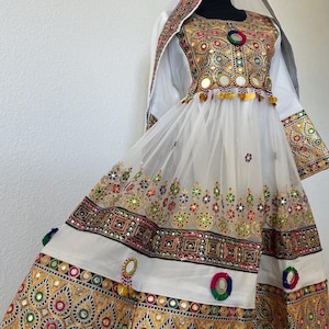 white christmas dresses Balochi Suit – Resin Art by Kainaat main image 1