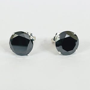 5 Ct Black Diamond Studs Earring In 925 Sterling Silver Quality AAA Certified ! Gift for partner, Birthday Gift