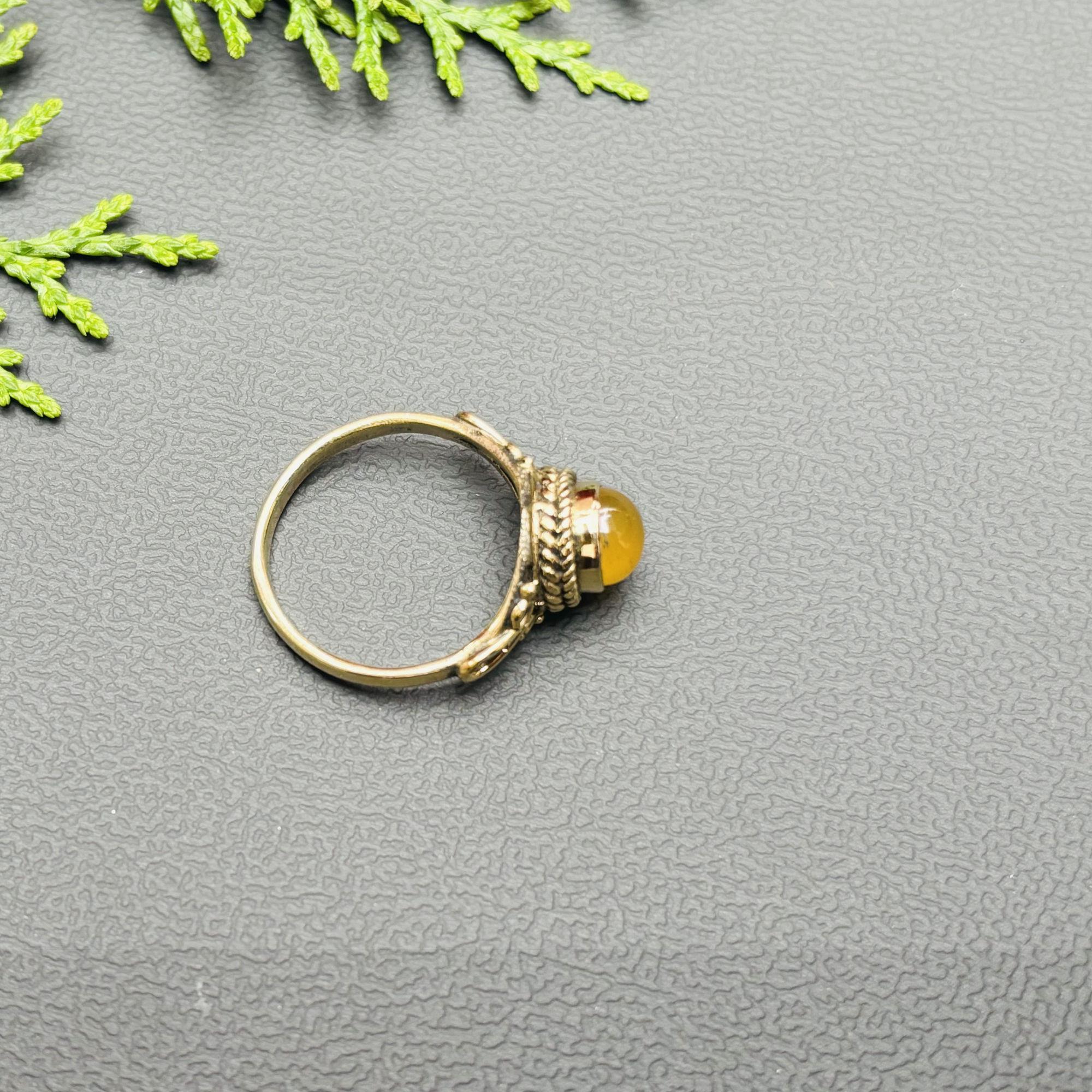 美しいラボで作られた黄色の翡翠のリング、925 スターリング シルバー