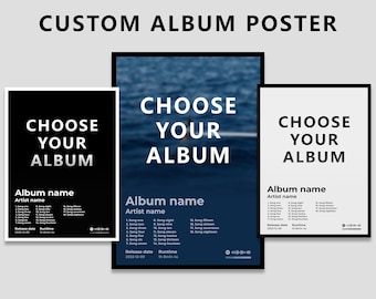 Personalized Custom Music Album Poster, Custom Tracklist Album Print, Custom Music Wall Decor, Unique Gift For Fans canvas poster