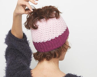 Crochet Beanie Hat Pattern Messy Bun Pattern Ponytail Hat Etsy