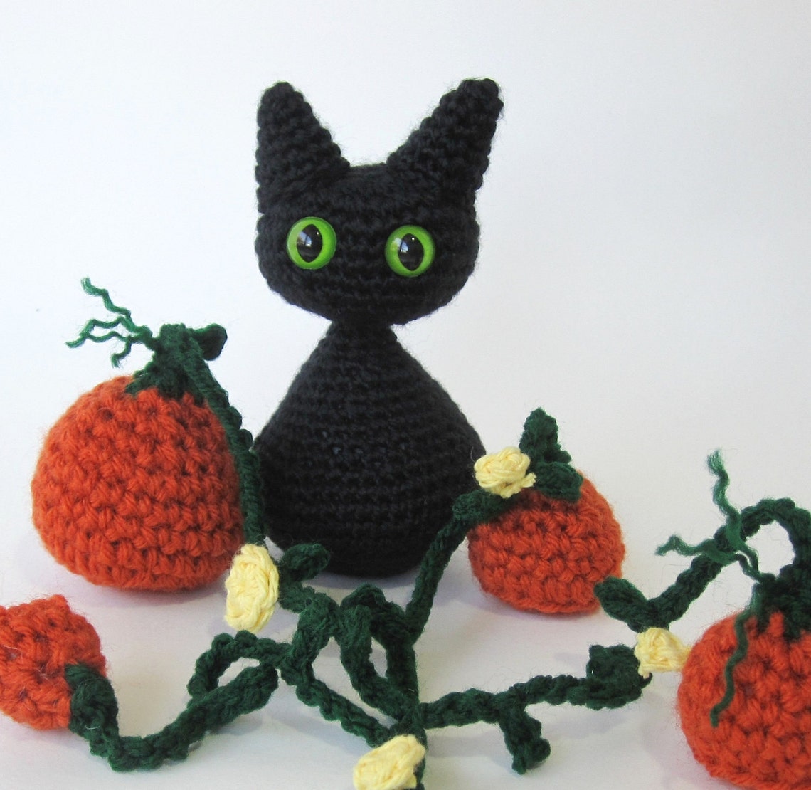 Halloween Crochet Pattern Cat Kitten Pumpkin Amigurumi W/ Etsy