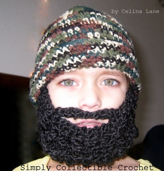 crochet beard hat