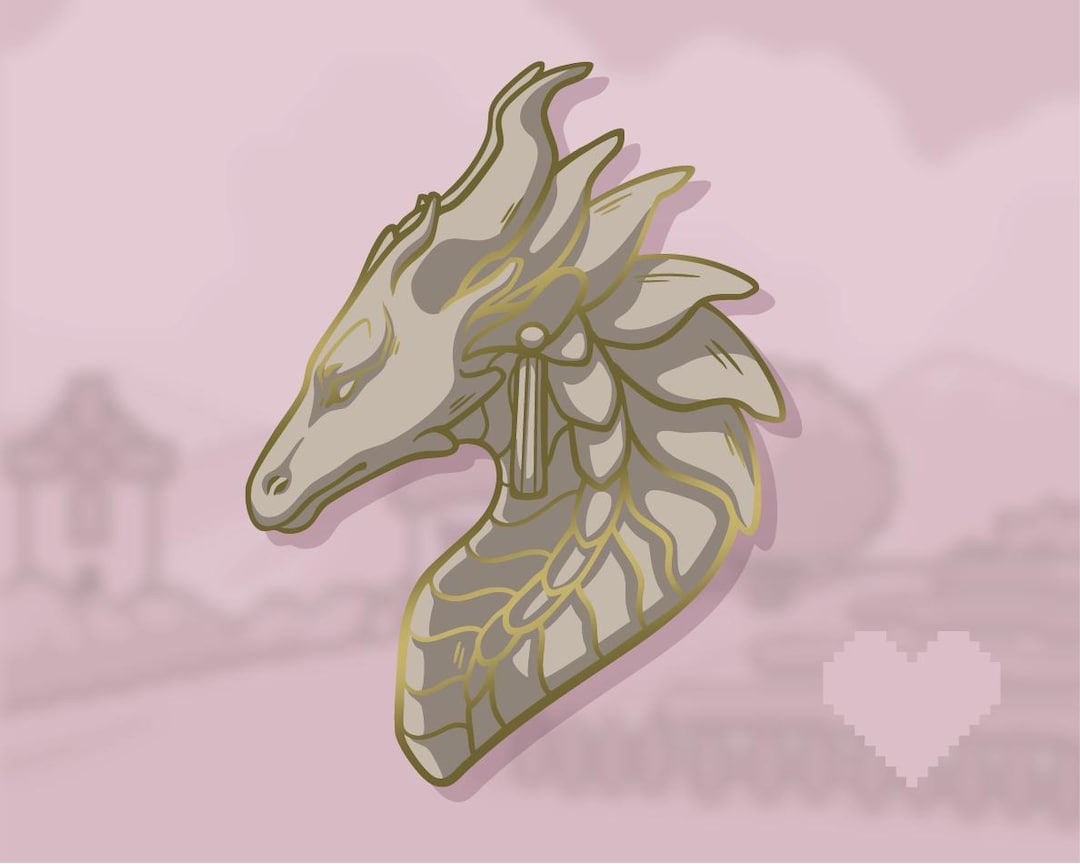 Fields of Mistria Caldarus Dragon Statue Enamel Pin - Etsy