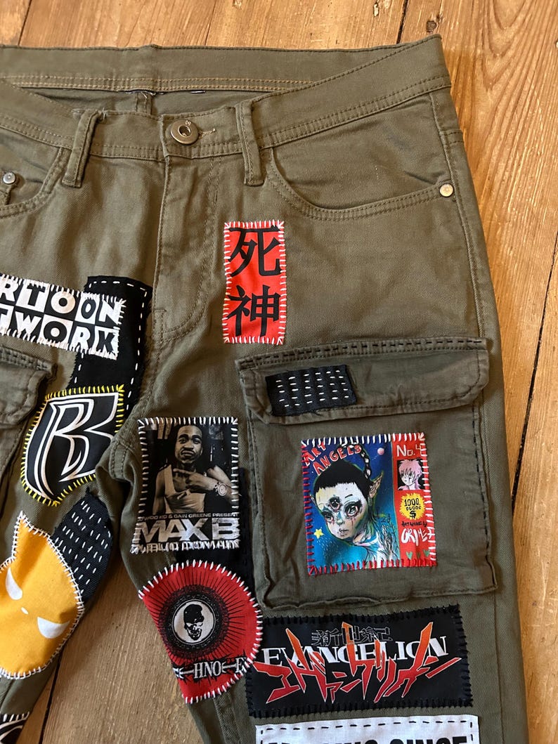 Custom Zillakami Sosmula Cargo MST Missing Since Thursday patched zipper front pocket jeans image 6