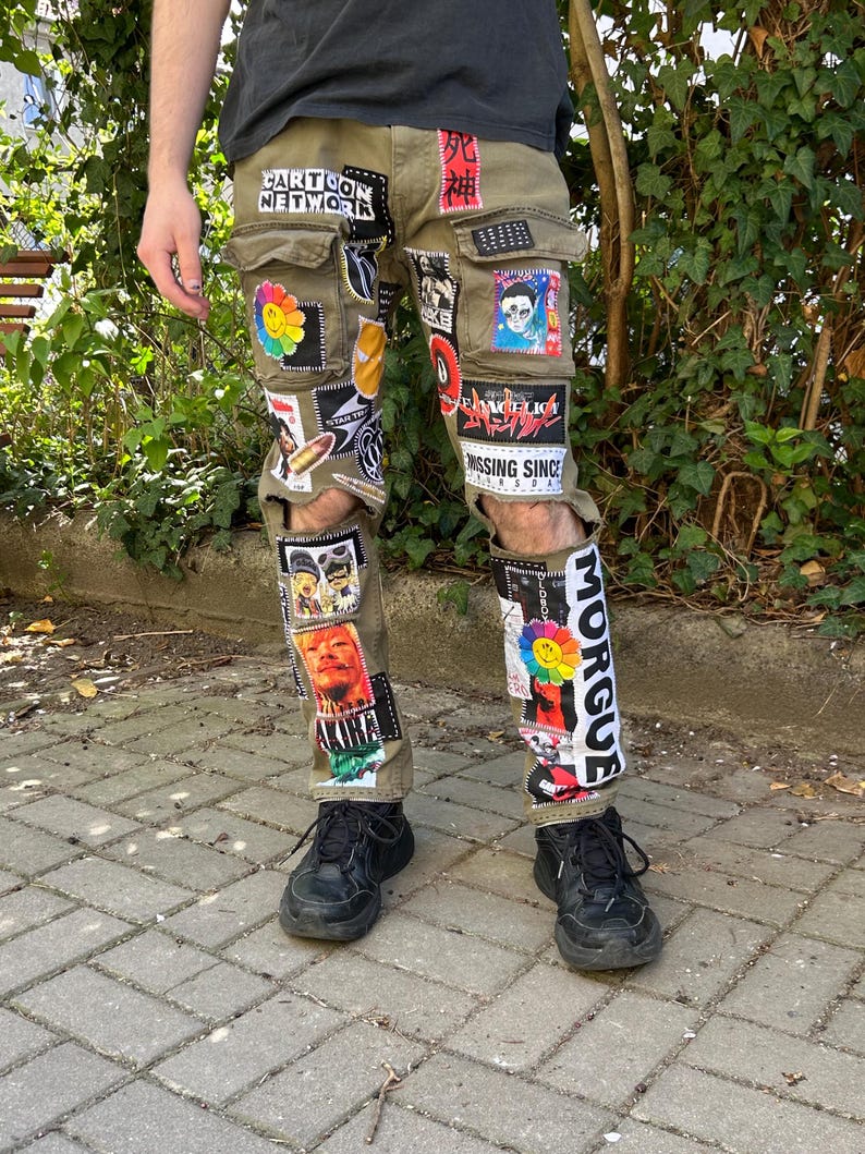 Custom Zillakami Sosmula Cargo MST Missing Since Thursday patched zipper front pocket jeans image 2