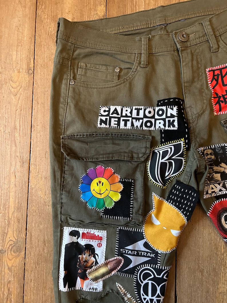 Custom Zillakami Sosmula Cargo MST Missing Since Thursday patched zipper front pocket jeans image 5