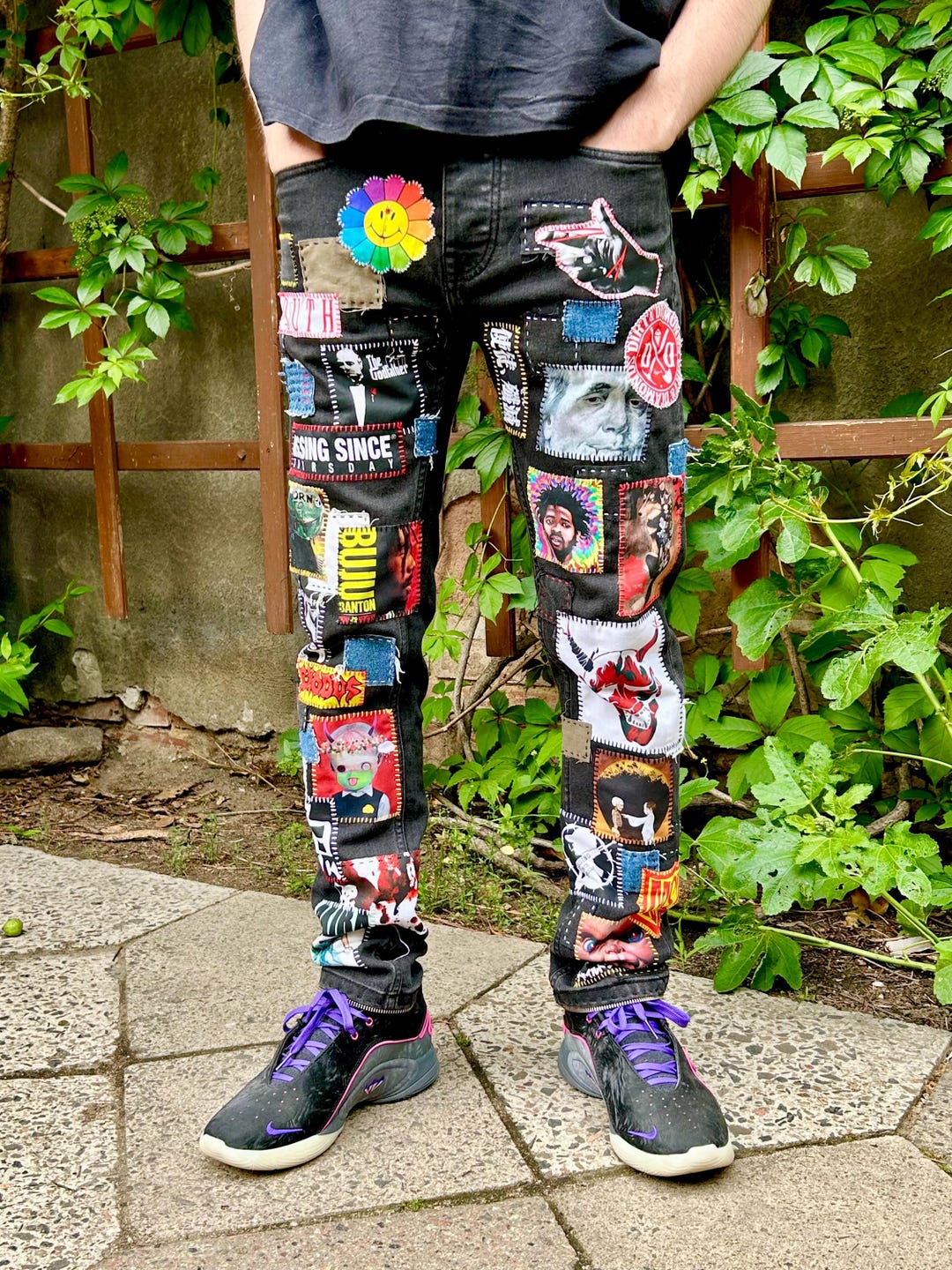 Custom Zillakami Sosmula MST Missing Since Thursday Patched Jeans