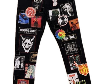 Custom Zillakami Sosmula MST Missing Since Thursday patched zipper jeans