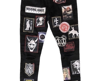 Custom Zillakami Sosmula MST Missing Since Thursday patched zipper jeans