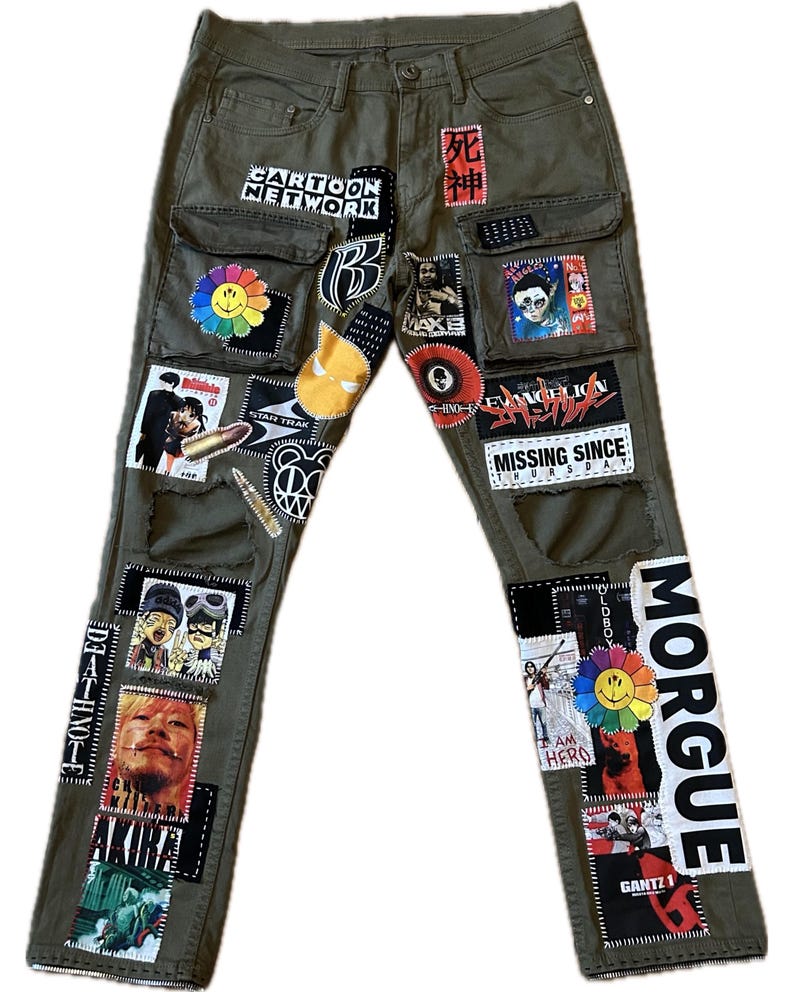 Custom Zillakami Sosmula Cargo MST Missing Since Thursday patched zipper front pocket jeans image 1
