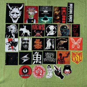 Custom DTG printed patches Whiskey Black Cargo jeans Zillakami Sosmula City Morgue MST Missing Since Thursday patch 28 pcs.