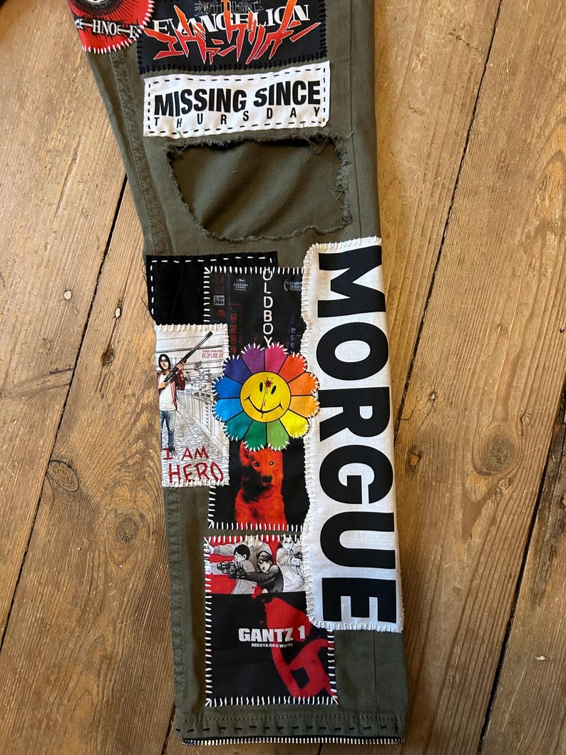 Custom Zillakami Sosmula Cargo MST Missing Since Thursday patched zipper front pocket jeans image 7