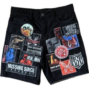 Custom Zillakami Sosmula MST Missing Since Thursday patched shorts jeans