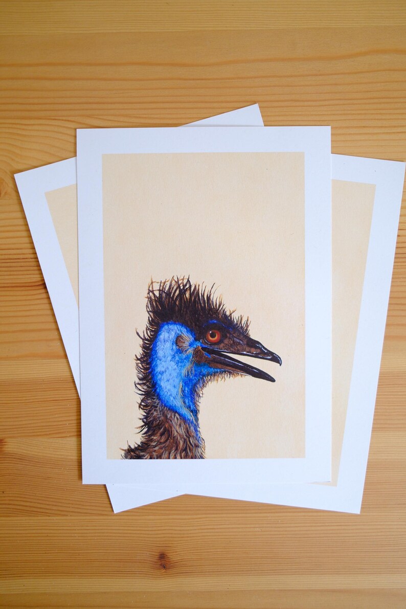 Emu Art Print: Stompy Illustration, Fun Animal Wall Decor (A5 Size) - Etsy