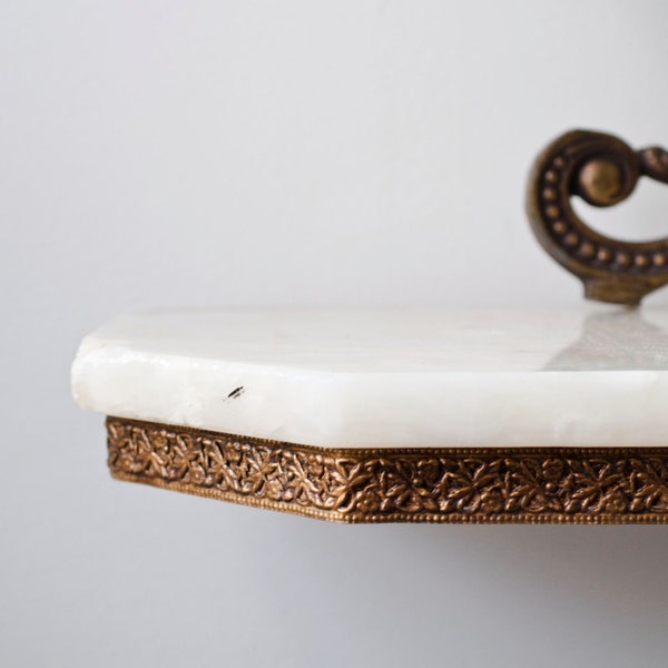 R e s e r v e d for Mary Caitlin Marble shelf /mantle with brass detail