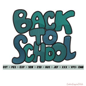 Back To School Embroidery Design - Digital Download for Machine Embroidery, Summer Design, DST, PES, EMB, Instant Download, Embroidery 10