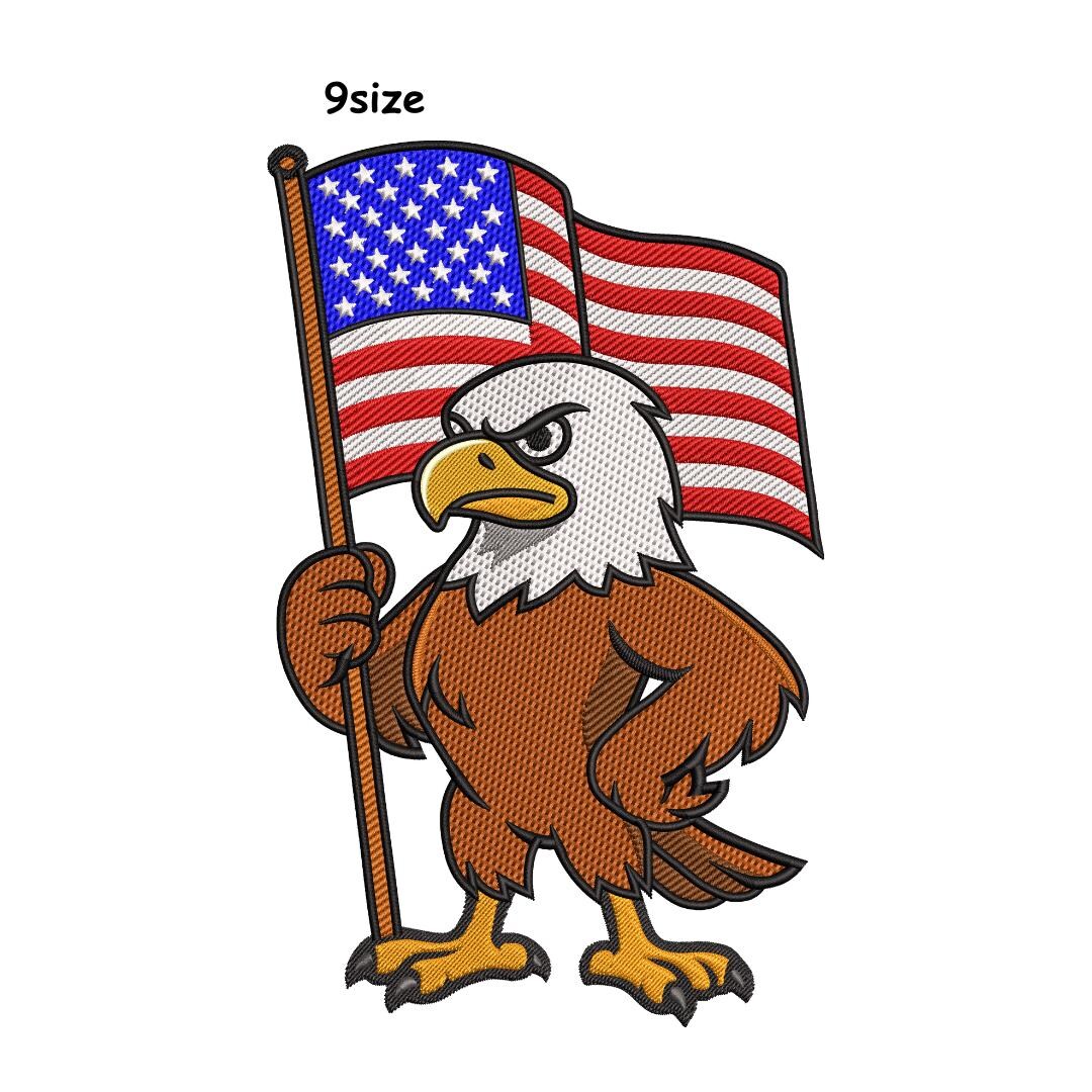American Eagle Flag Embroidery Design, Patriotic USA Machine File ...