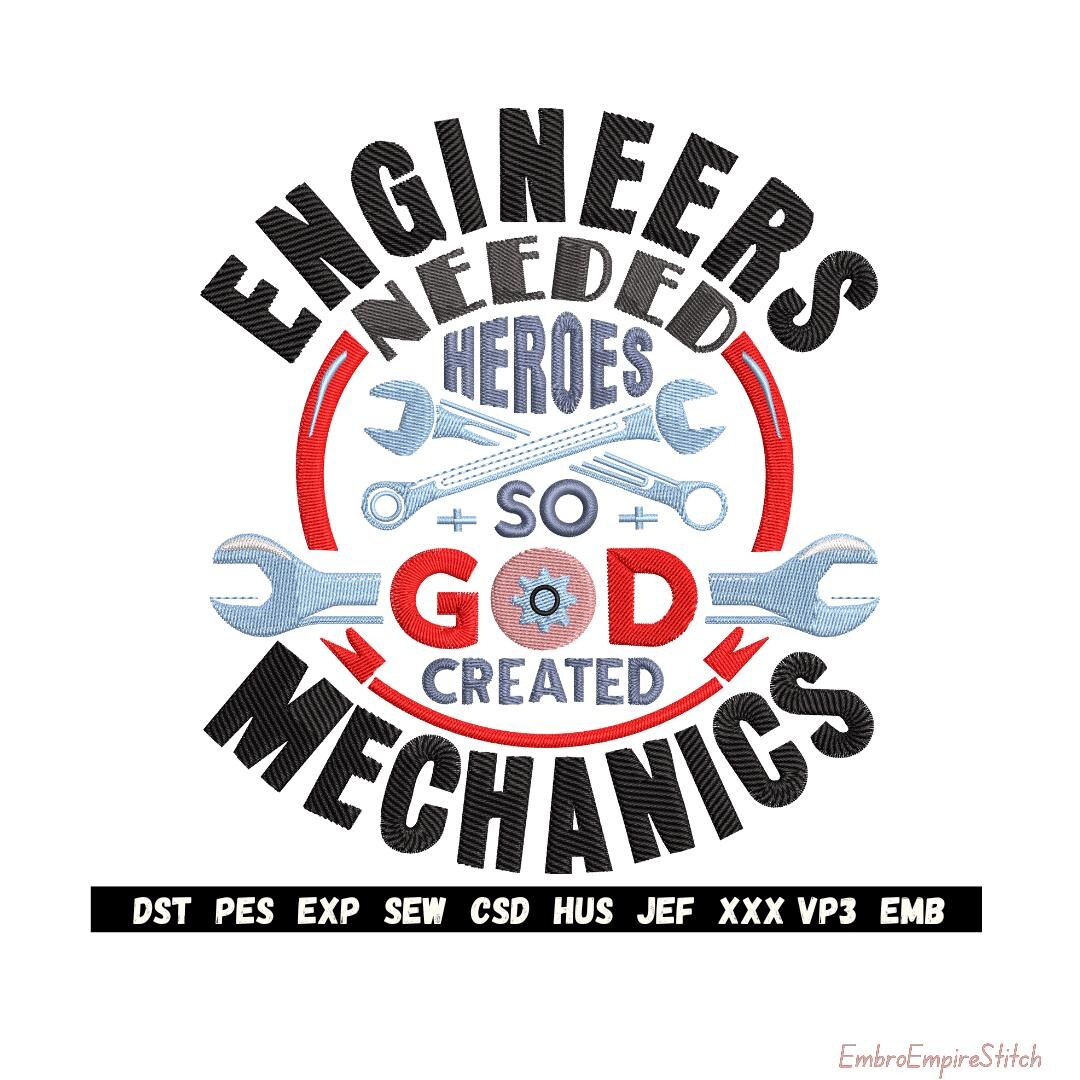 Engineer Needs Heroes Embroidery Design | Funny Quote (PES File) - Etsy