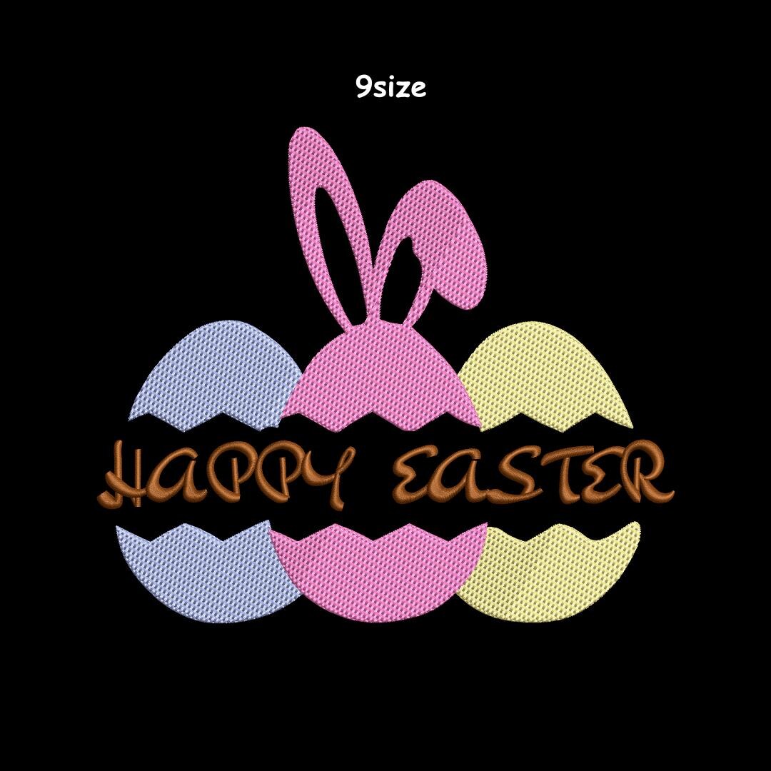 Egghead Designs Happy Easter Eggs Embroidery Design, Colorful Machine File (instant ...