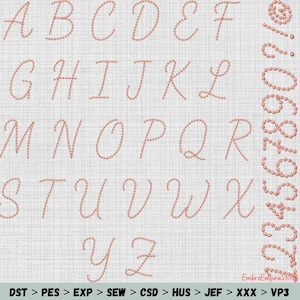 Double Layer Embroidery Font: Hand Stitch Effect, Playful Script (Digital Download)