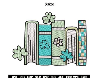 新学期の刺繍デザイン｜かわいいスクールブックの機械刺繍ファイル｜すぐにダウンロード