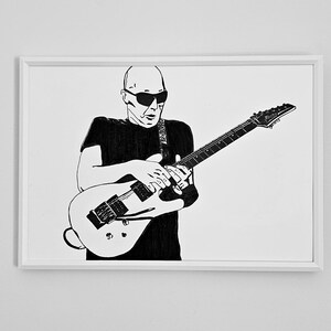 Handmade Joe Satriani Portrait | Amazing gift for guitarists