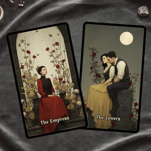 Vampire Tarot Card Deck, Medieval Gothic Cards with Original Art, Dark Feminine Aesthetic Full Tarot Set, Elegant Goth Oracle, Made to Order