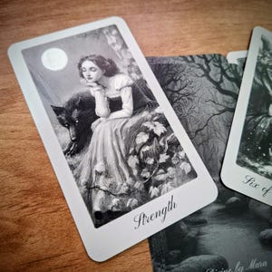 Forest Pixie Tarot Deck with Original Indie Artwork, Fae Cards in Black and White