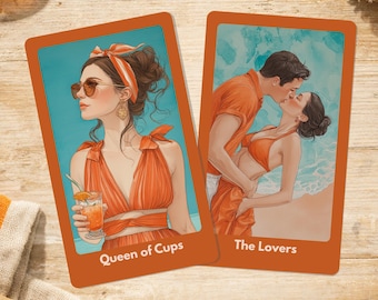 Retro Art Tarot Card Deck, Midcentury Inspired Cards, 50s Style Feminine Divination Set