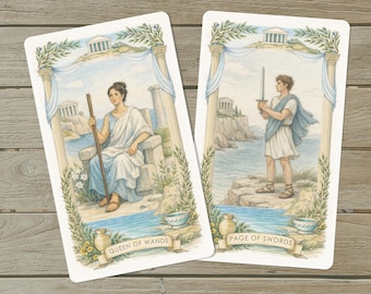 Ancient Greece Tarot Card Deck, Greek Gods Divination Cards, Mediterranean Oracle Set