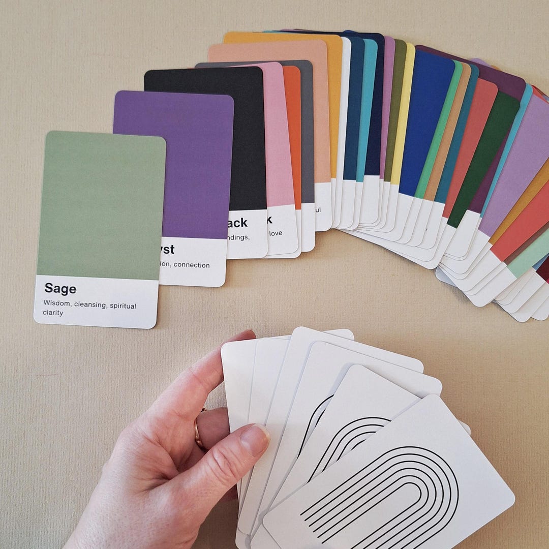Oracle Words Color Code Color Meaning Oracle Deck, Rainbow Swatches Emotion Cards, Original ...